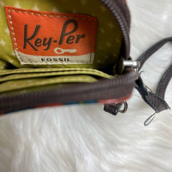 Fossil Key-Per small wristlet multi color floral prints top zipper - Picture 7 of 7